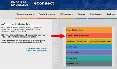 The student menu allows you to: Complete your admissions application. . E connect dallas college